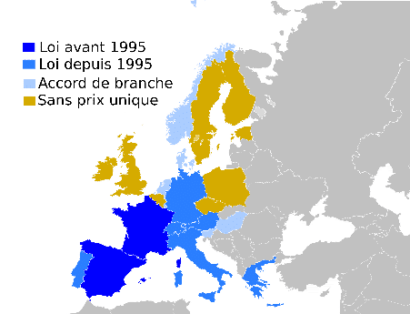 Carte d’Europe du prix unique du livre